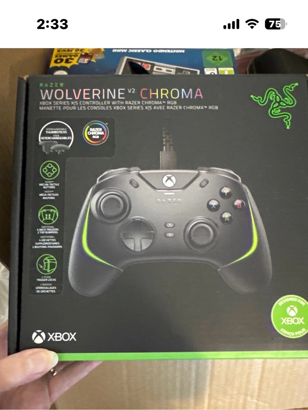 Razer Wolverine V2 Chroma Black with Green Accents Wired Xbox Controller